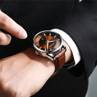 CURREN 8365 Men's Minimalist Calendar Water-Resistant Quartz Watch, Business Style with Leather Strap