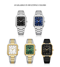 CURREN 8457 Business Minimalist Quartz Watch Waterproof Square Stainless Steel Strap Wristwatch with Luminous Function