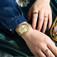 CURREN NEW Luxury Quartz Women's Bracelet Wristwatches with Rhinestone Dial Elegant Luminous Hands Stainless Steel Watches