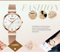 CURREN Fashion Watch for Women Luxury Quartz Gold Elegant Bracelet Wristwatch Female Clock Ladies Dress Stainless Steel Gifts