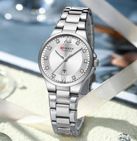 CURREN Women's Luxury Brand Watches Simple Quartz Auto Date Wristwatch Female Waterproof Clock Luminous Hands 9107