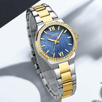 Women's Watch CURREN 2025 Romantic Luxury Dial with Rhinestones Stainless Steel Band Slim Wristwatch for Ladies Waterproof