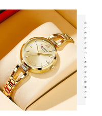CURREN High Quality Ladies Casual Bracelet Watches Women's Simple Vintage Watches for Women Dial Stainless steel Wristwatch