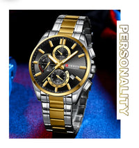 CURREN Men's Quartz Chronograph Watch with Luminous Hands,Auto Date Stainless Steel Band, Precision Style Wristwatche Waterproof