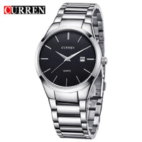 CURREN 8106 Men's Watch Waterproof Top Brand Luxury Calendar Fashion Male Clock Stainless Steel Sport Men Wristwatch