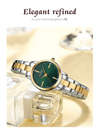 CURREN 9094 Small Dial Quartz Watch for Ladies, Waterproof Round Minimalist Wristwatch with Stainless Steel Strap