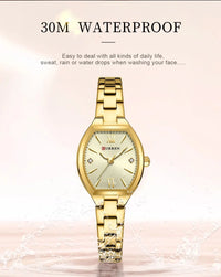 CURREN 9112 Minimalist Ladies' Quartz Watch, Barrel-shaped Waterproof Wristwatch with Roman Numeral