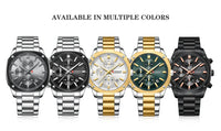 CURREN Stainless Steel Watch with Timer Calendar Luminous Hands And Stainless Steel Bracelet