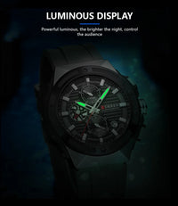 CURREN 8462 Top Luxury Quartz Men's Watch Silicone Strap Multifunctional Timing Code Classic Luminous Waterproof Men's Watch