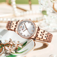 CURREN Top Brand Ladies Watch Elegant Stainless Steel Bracelet Simple Waterproof Ladies Business Watch Relogio Feminino