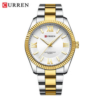 CURREN 8453 Men's Quartz Watches Fashion Elegant Simple White Clock Stainless Steel Strap Wristwatch for Male Gift