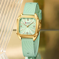 CURREN Fashion Women's Minimalist Square Quartz Watch Casual Sports Silicone Women Gift Clock Watches