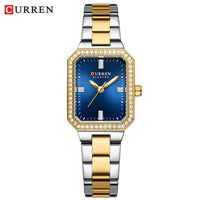 CUREEN New Luxury Lady's Watches Elegant Waterproof Quartz Watch Rectangular Dial Female Clock Gold