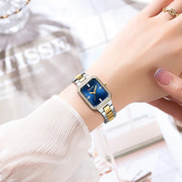 CUREEN New Luxury Lady's Watches Elegant Waterproof Quartz Watch Rectangular Dial Female Clock Gold