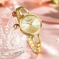CURREN High Quality Ladies Casual Bracelet Watches Women's Simple Vintage Watches for Women Dial Stainless steel Wristwatch