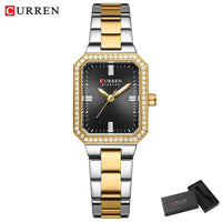 CUREEN New Luxury Lady's Watches Elegant Waterproof Quartz Watch Rectangular Dial Female Clock Gold