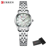 CURREN Elegant Fashion Women's Watches Luxury Brand Original Quartz Watch for Ladies Waterproof Stainless Steel Clock
