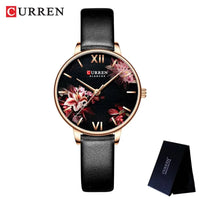 CURREN Women Watch Top Brand Luxury Gold Female Waterproof Clock Mesh Stainless Steel Bracelet Flower Ladies Wristwatch 9059