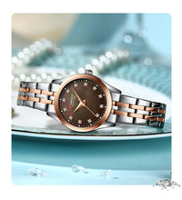 CURREN 9111 Luxury Women's Quartz Watch Ultra-Thin Waterproof Small Dial Watch with Rhinestone Embellishments