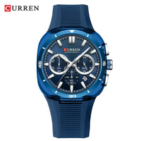 CURREN 8502 Brand New Quartz Watches for Men Chronograph Calendar Luminous Sport 30M Waterproof Silicone Strap Mens Wristwatch