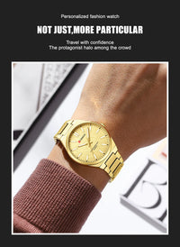 CURREN Men’s Business Watch Textured Black Dial Quartz  Wristwatch Stainless Steel Luminous Male Dress Watch Relogio Masculino