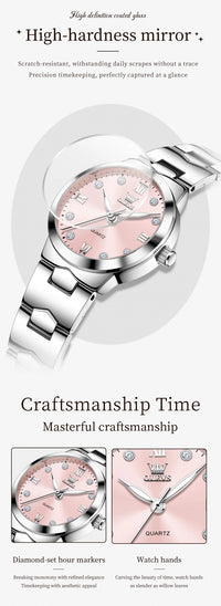 OLEVS 3735 Women's Quartz Wristwatch Delicate Fashion Small Dial Elegant Ladies Dress Watches Waterproof Watches for Woman New