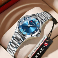 CURREN Brand 9107 Quartz Watch for Women Fashion Luxury Round Stainless Steel Waterproof Luminous Ladies Wristwatch