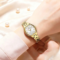 CURREN Simple Quartz Watch for Women Luxury Vintage Wristwatch Luminous Hands Stainless Steel Bracelet Women's Dress Watch