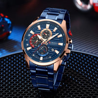 CURREN 8415 Men Luminous Watch Reloj Hombre Simple Multifunctional Quartz Watch Sport Stainless Steel Strap Business Waterproof