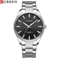 CURREN 8425 Neutral Round Baton-marked Stainless Steel Watch, Water-resistant Business Men's Wristwatch