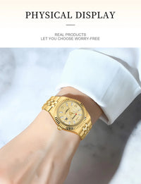 CURREN Women's Watch Analog Quartz Waterproof Ladies Wrist Watches with Date Dainty Fashion Luxury Stainless Steel Watch