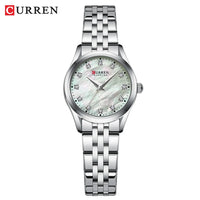 CURREN Elegant Fashion Women's Watches Luxury Brand Original Quartz Watch for Ladies Waterproof Stainless Steel Clock