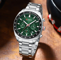CURREN High Quality Men's Luxury  Fashion Quartz Watch Men Round Business Student Sport Waterproof Glow Clock