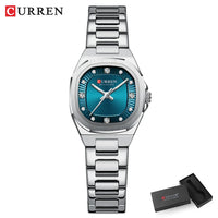 CURREN Jam Tangan Perempuan Original Waterproof Quartz Stainless Steel Minimalis Green Watch Women 9104