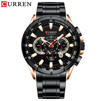 CURREN Luxury Brand Casual Chronograph Wristwatches for Mens Stainless Steel Quartz Watch Male Creative Clock