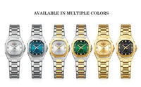 CURREN Jam Tangan Perempuan Original Waterproof Quartz Stainless Steel Minimalis Green Watch Women 9104