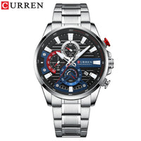 CURREN 8415 Men Luminous Watch Reloj Hombre Simple Multifunctional Quartz Watch Sport Stainless Steel Strap Business Waterproof