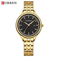 CURREN Women Watch Top Brand Luxury Lady Girl Wristwatch Elegant Stainless Steel Bracelet Waterproof Casual Female Clock 9099