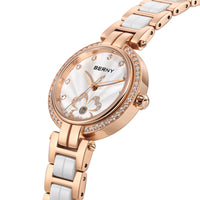 BERNY Women's watches Luxury Elegant Ceramics Quartz Ladies Wristwatch Small Dial Stainless Steel Casual Simple Dress Watch