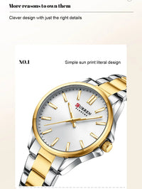 CURREN New Watch Women Fashion Casual Stainless Steel Watches Simple Ladies Round Dial Quartz Wristwatches Clock Reloj Mujer