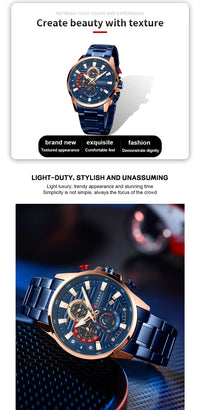 CURREN 8415 Men Luminous Watch Reloj Hombre Simple Multifunctional Quartz Watch Sport Stainless Steel Strap Business Waterproof