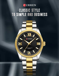 CURREN 8453 Men's Quartz Watches Fashion Elegant Simple White Clock Stainless Steel Strap Wristwatch for Male Gift