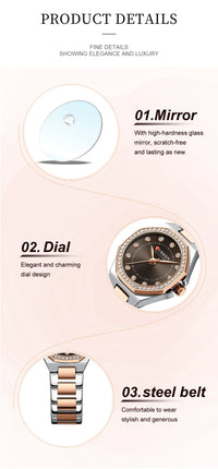 CURREN Watch for Women Fashion Quartz Women's Watches Waterproof Stainless Steel Elegant Ladies Wristwatch Original