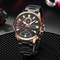 CURREN 8415 Men Luminous Watch Reloj Hombre Simple Multifunctional Quartz Watch Sport Stainless Steel Strap Business Waterproof