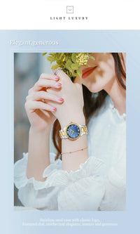 Women's Watch CURREN 2025 Romantic Luxury Dial with Rhinestones Stainless Steel Band Slim Wristwatch for Ladies Waterproof