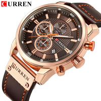 CURREN 8291 Mens Quartz Chronograph Watch Casual Leather Military Sport Fashion Gentleman Wristwatch