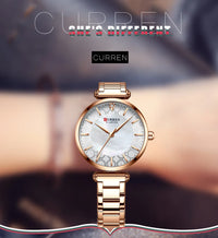 CURREN 9072 Fashion Stainless Steel Women Luxury Watch Analog Quartz Wristwatch Ladies Elegant Dress Watches Relogio Feminino