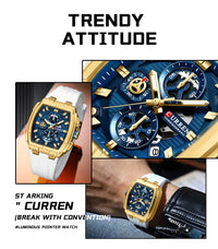 CURREN Men Casual Sport Military Quartz Calendar Wrist Watch for Man Business Leather Waterproof Male Clock Relogio Masculino