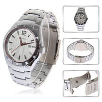Curren Quartz Men's Stainless Steel Watch (White 4.8cm Dial