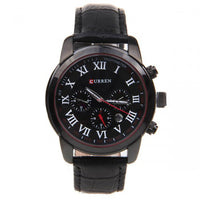 Curren Men's Chronograph with Leather Band (Black 4,2cm Dial) - Roman - CUR079